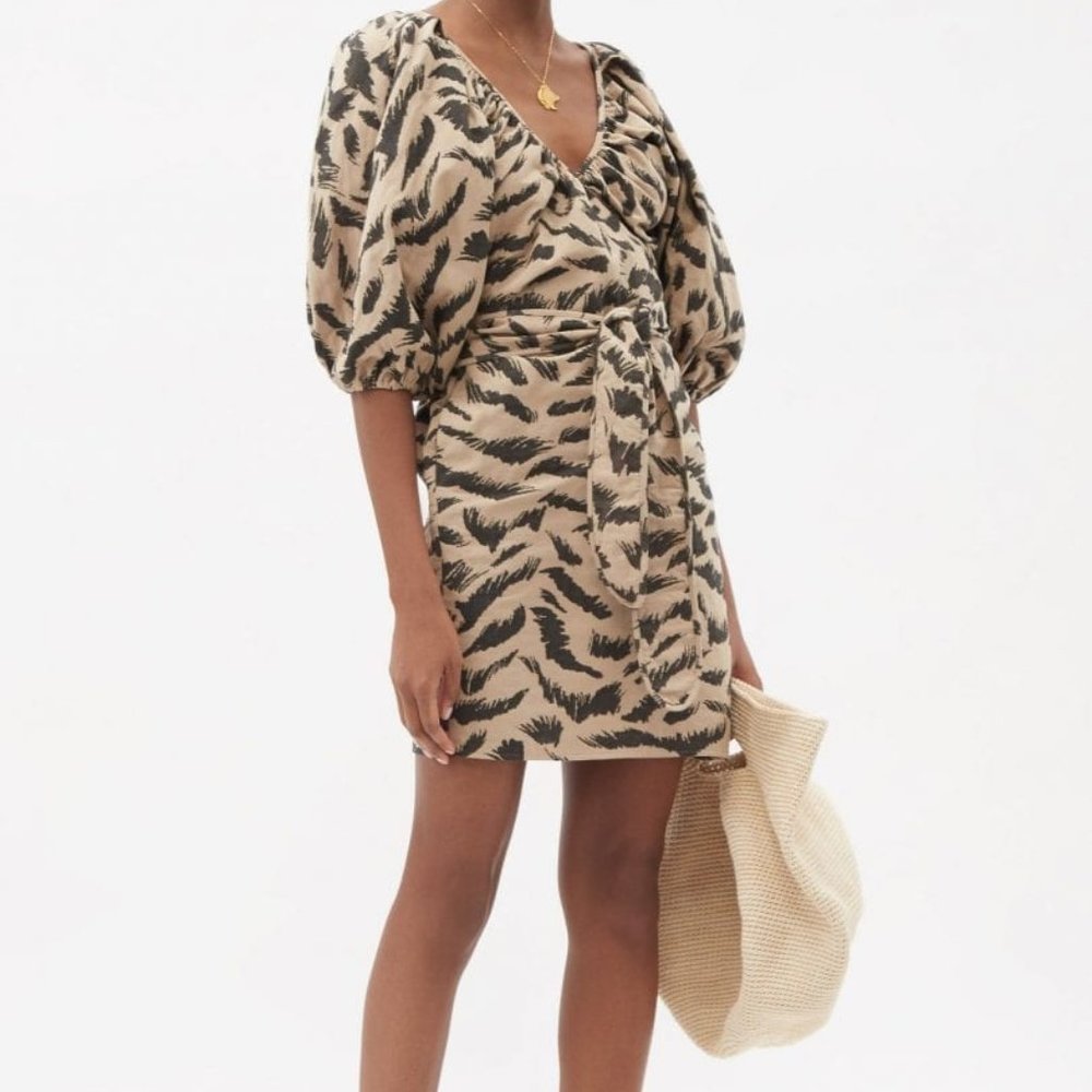 MARA HOFFMAN Coletta abstract-print cotton-voile wrap dress
